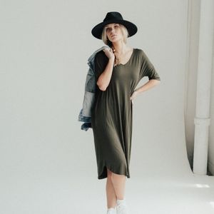 Olive Green T-Shirt Dress